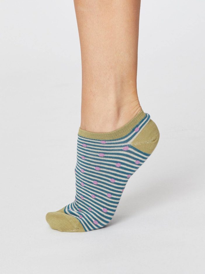 Bambusové ponožky Spot and Stripe tyrkysové