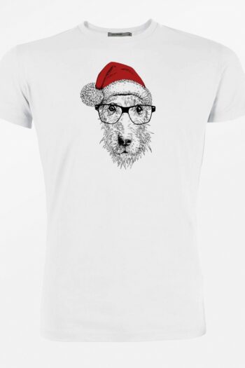 Greenbomb tričko dog christmas bílé