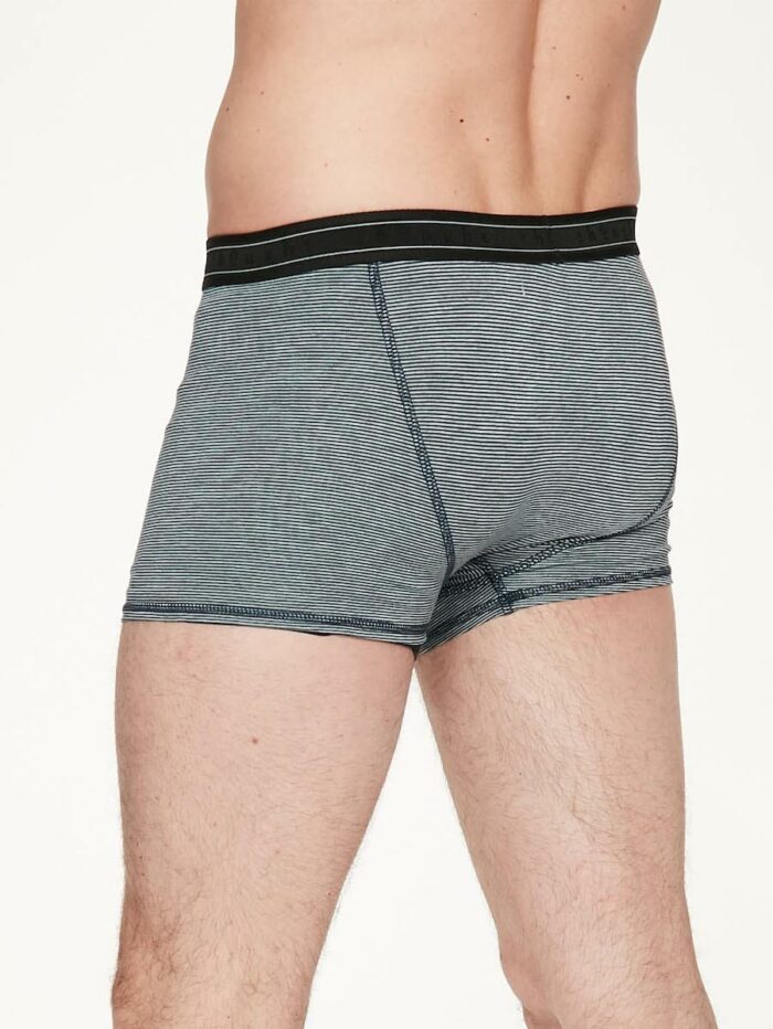Thought mac pewter grey michael men s stripe bamboo boxer in pewter soft jersey