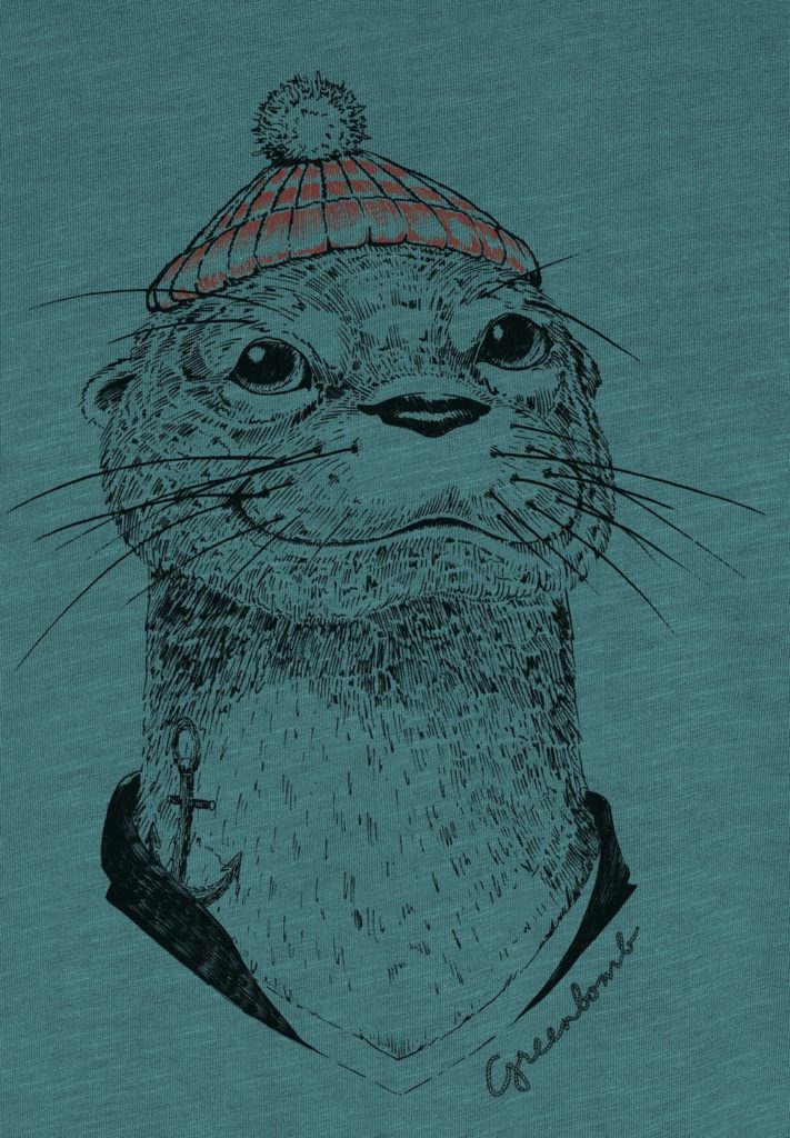 Greenbomb tričko z bio bavlny animal otter sv. modré