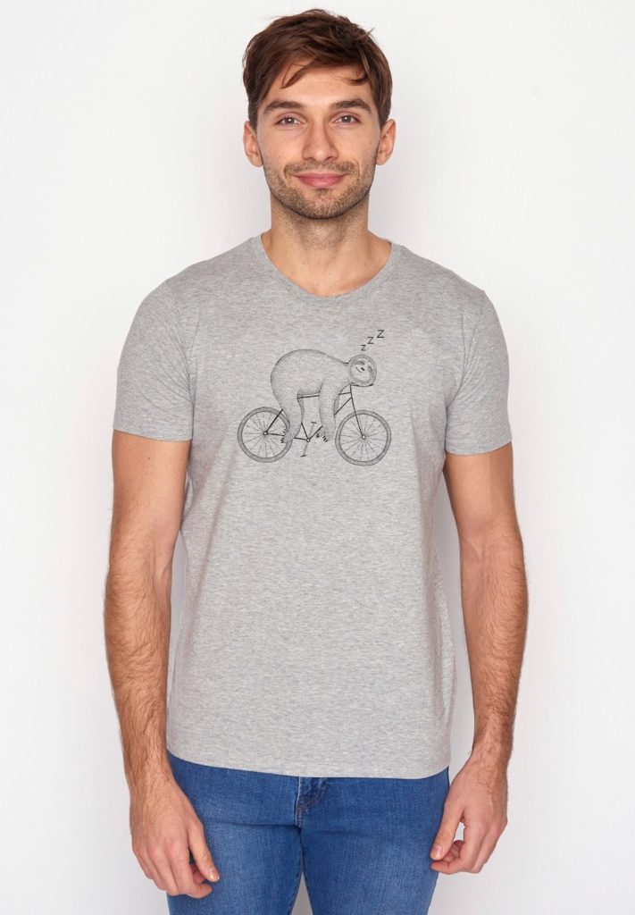 Greenbomb tričko z bio bavlny bike sloth šedé
