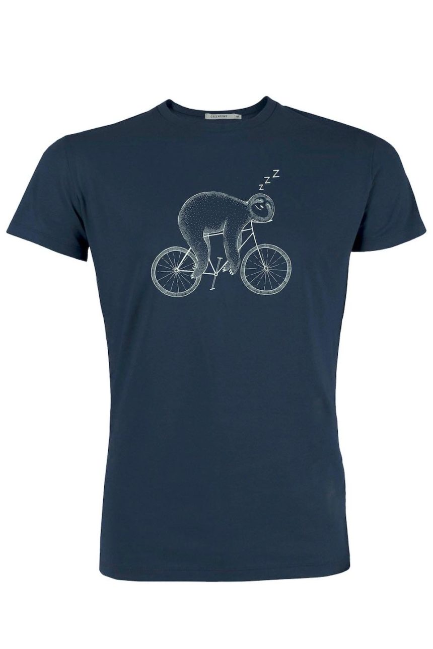 Greenbomb tričko z bio bavlny bike sloth modré