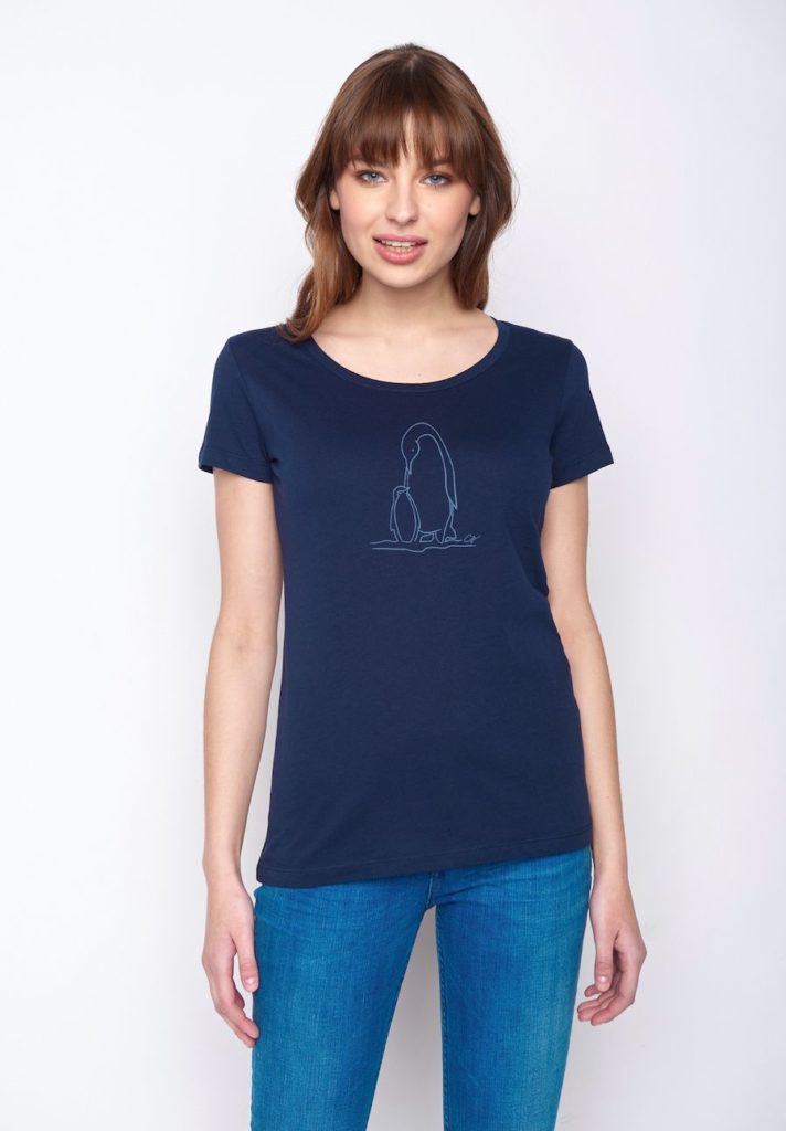Greenbomb dámské tričko penguin family modré