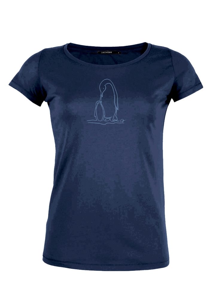 Greenbomb dámské tričko penguin family modré