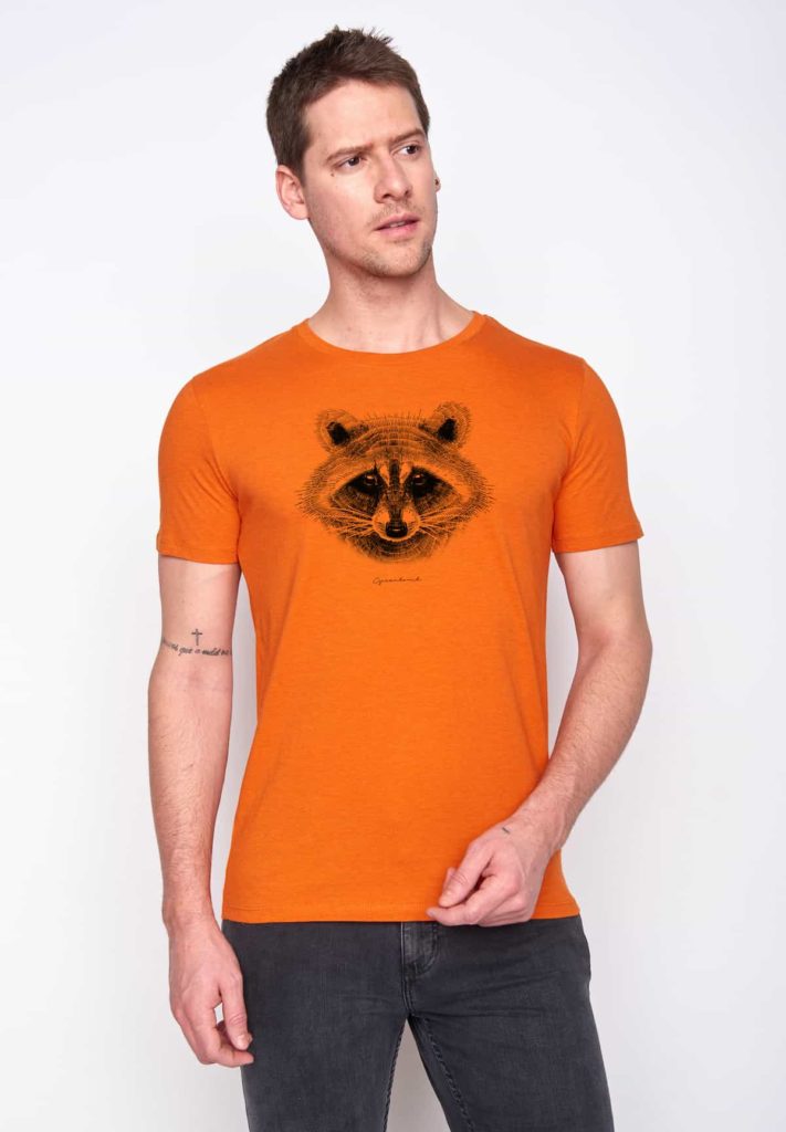 Greenbomb tričko racoon oranžové