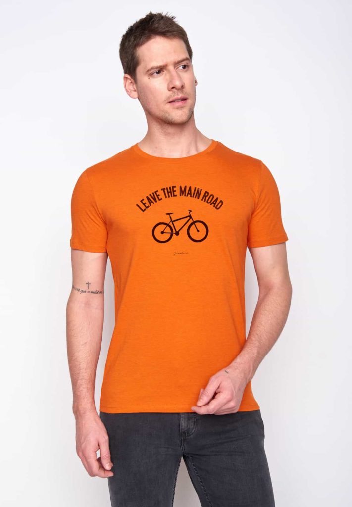 Greenbomb tričko bike leave road oranžové