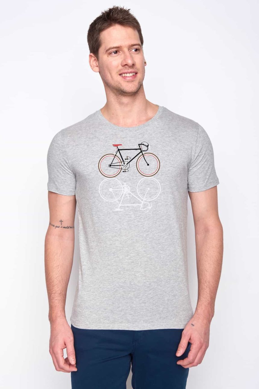 Greenbomb tričko bike shape šedé