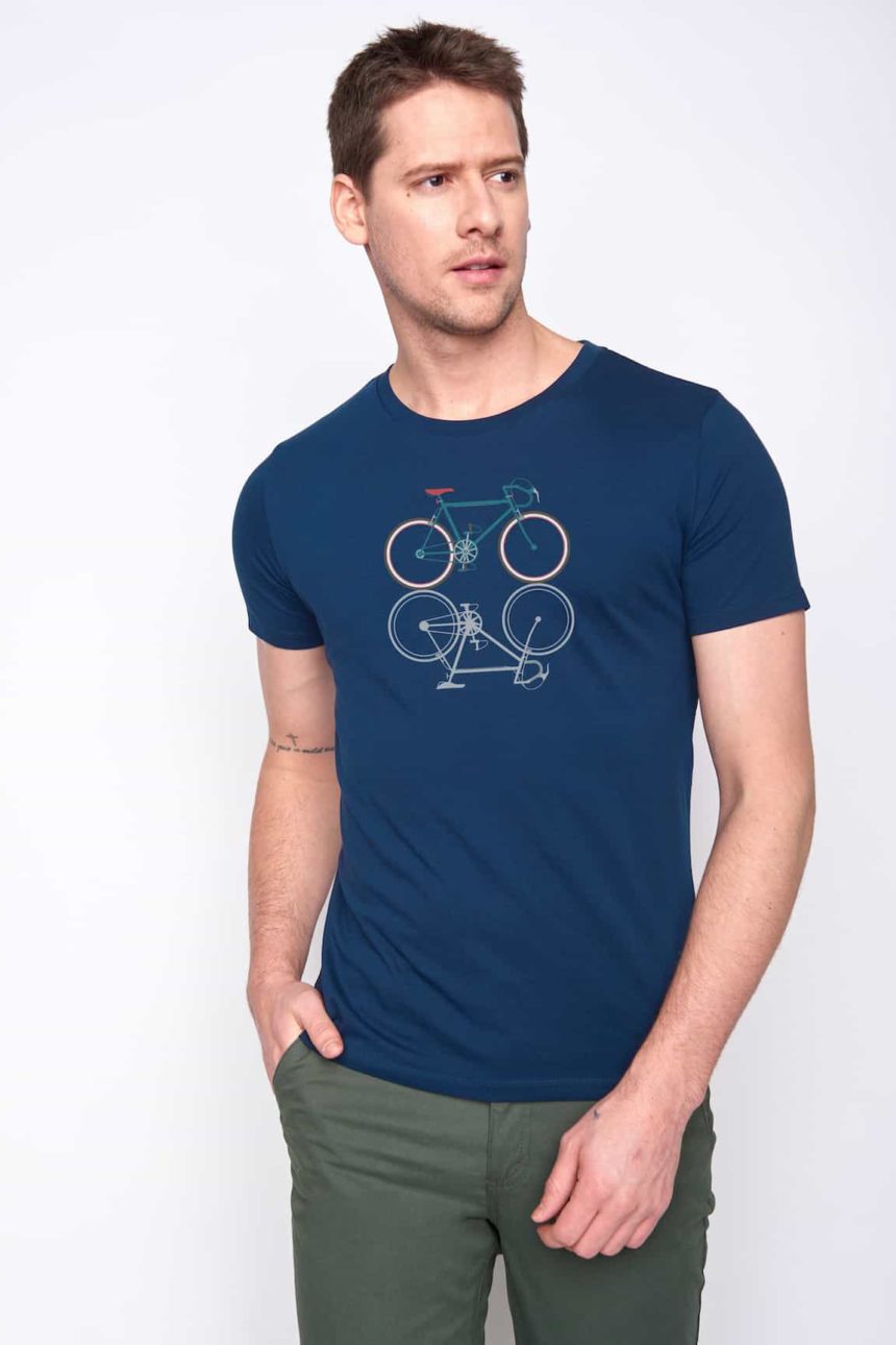 Greenbomb tričko bike shape modré