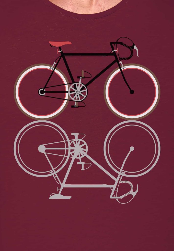 Greenbomb tričko bike shape bordó