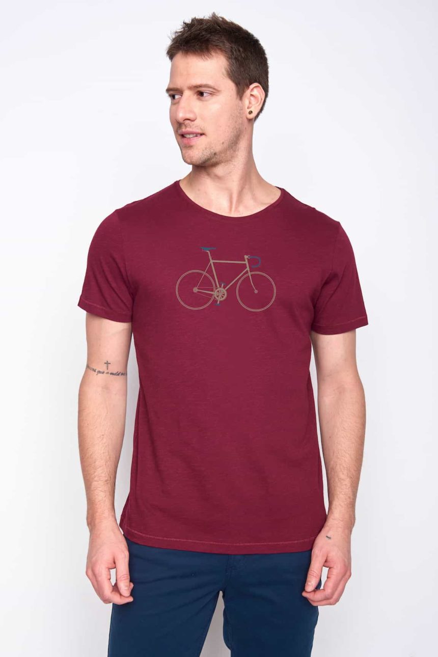 Greenbomb tričko bike trip bordó