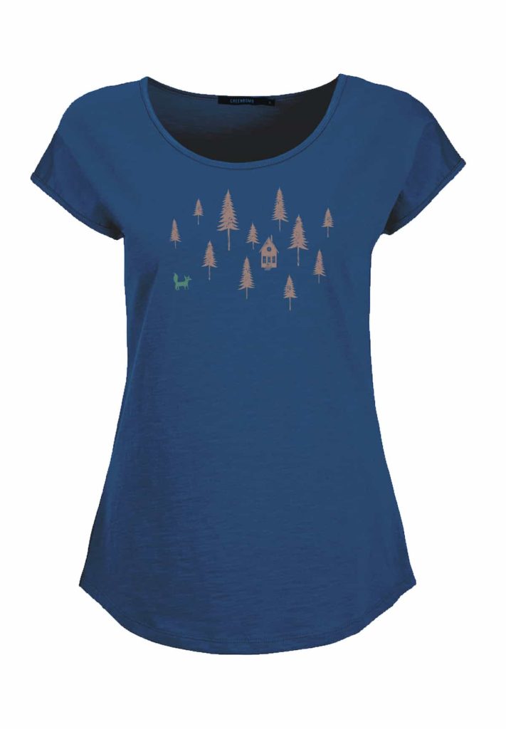 Greenbomb dámské tričko forest fox modré