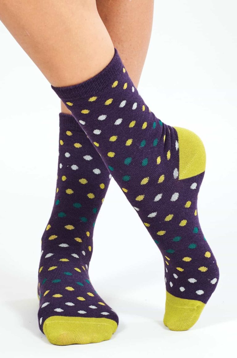 Nomads dámské ponožky z bio bavlny spotty fialové