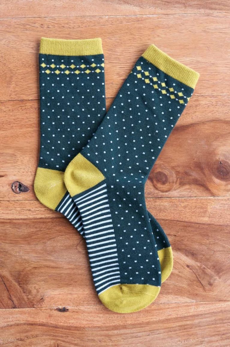 Nomads dámské ponožky z bio bavlny stripe and spot žluté