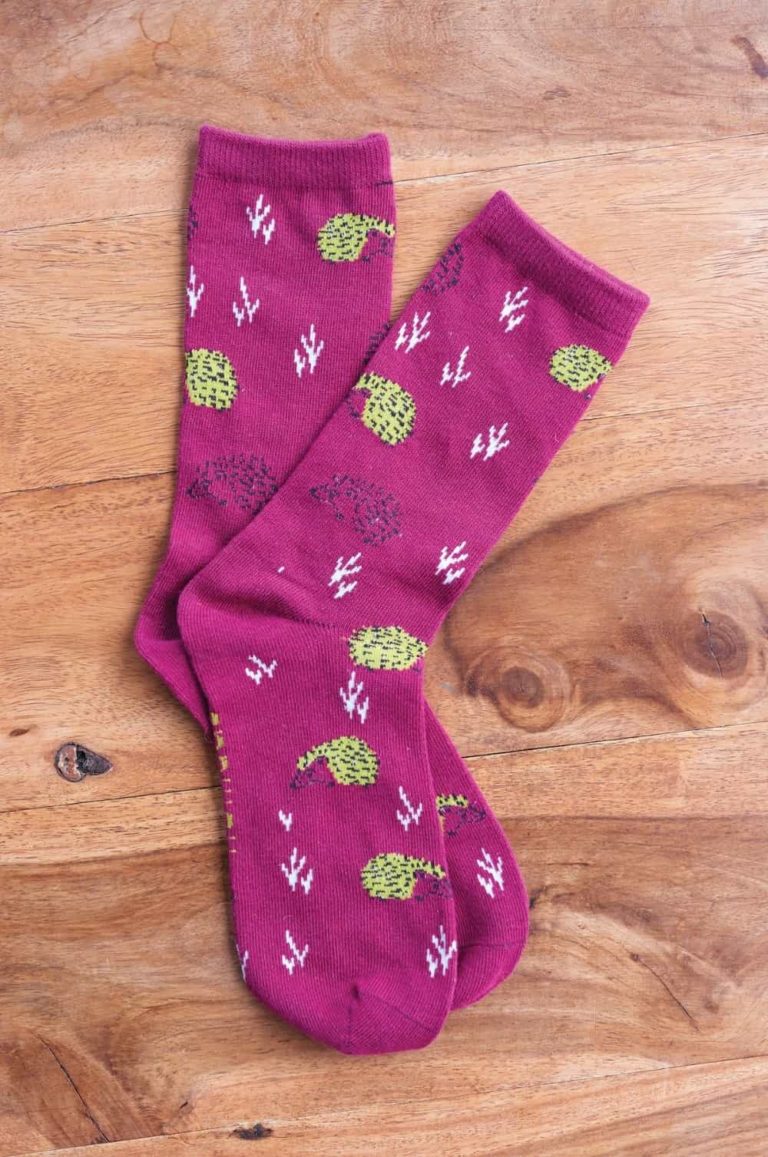 Nomads dámské ponožky z bio bavlny hedgehog červené