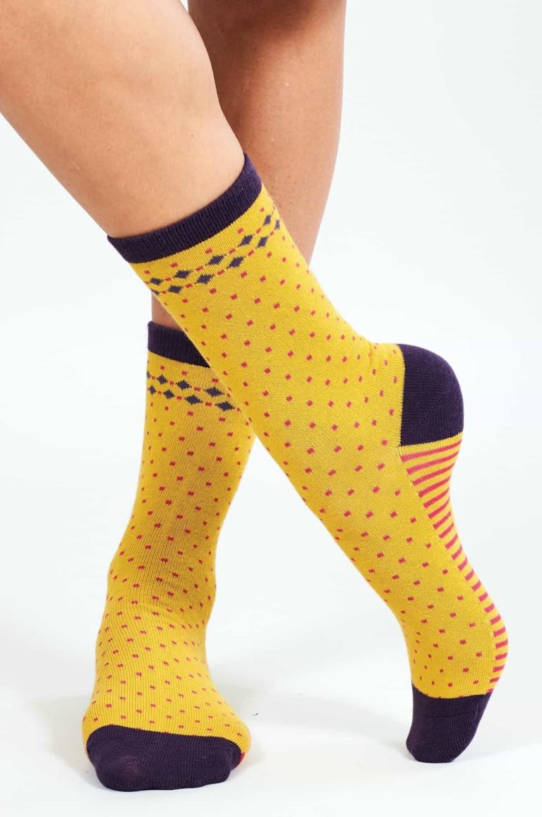Nomads dámské ponožky z bio bavlny stripe and spot zelené