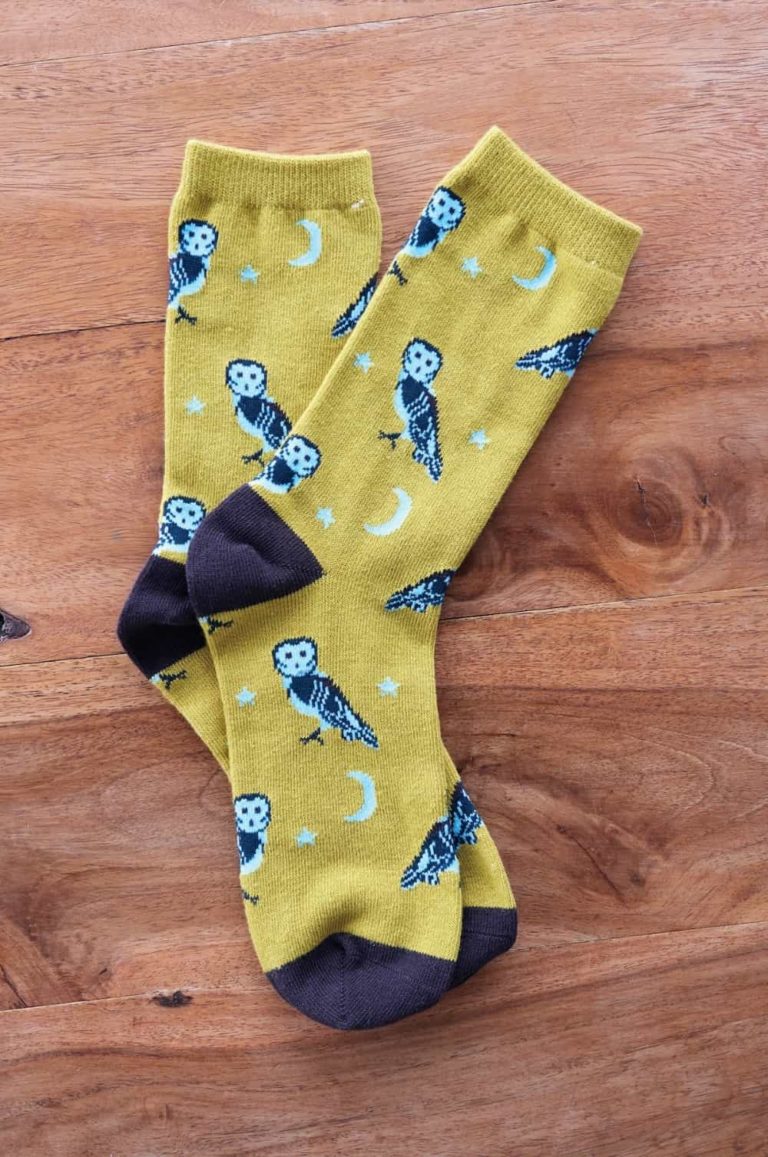 Nomads dámské ponožky z bio bavlny owl žluté