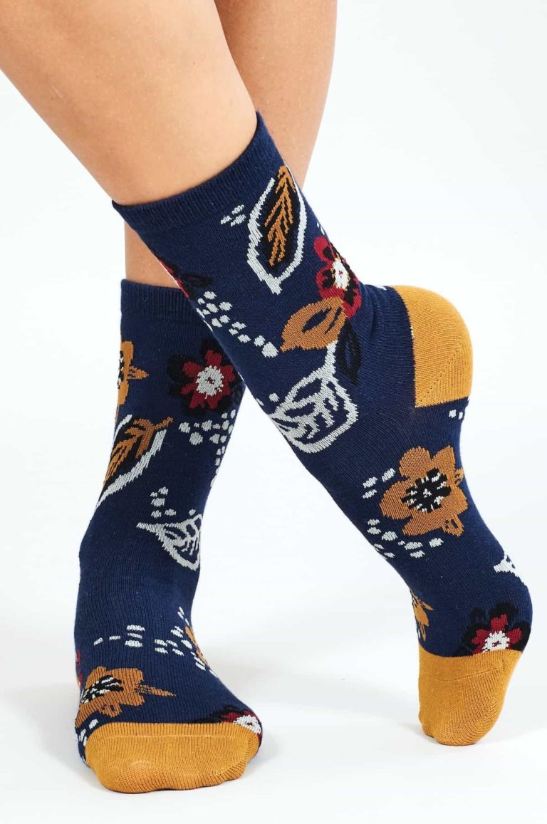 Nomads dámské ponožky z bio bavlny floral modré