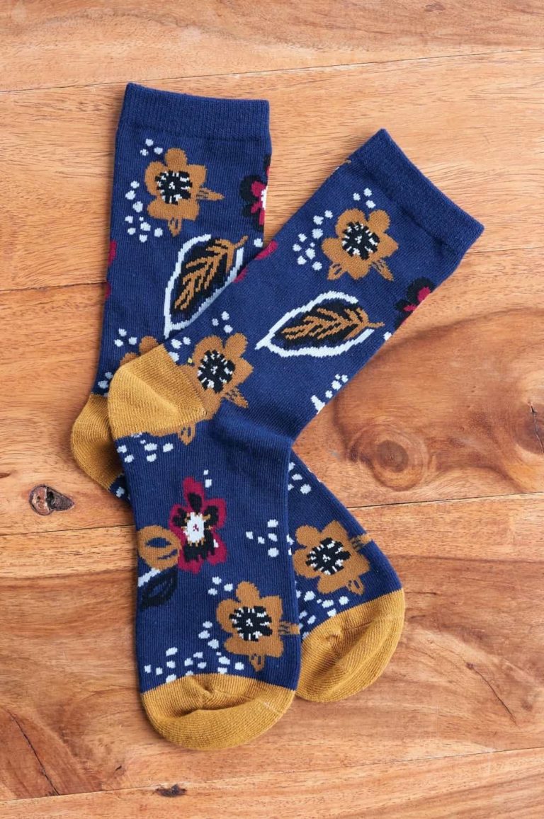 Nomads dámské ponožky z bio bavlny floral modré