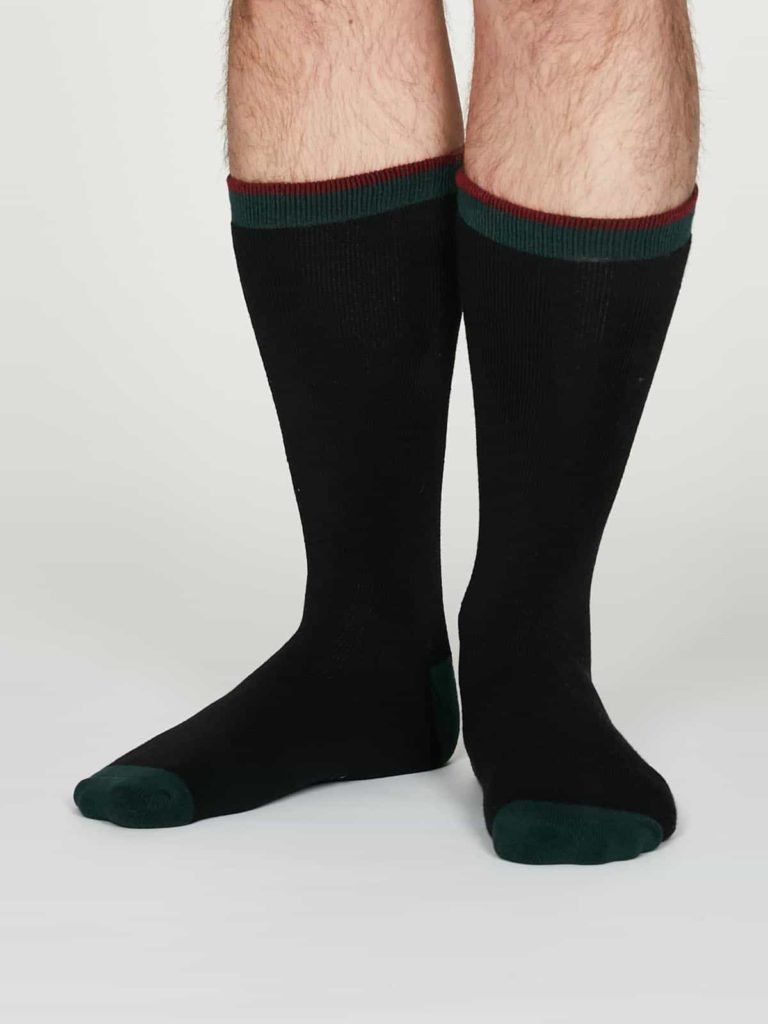 Thought teplé pánské bavlněné ponožky walker černé