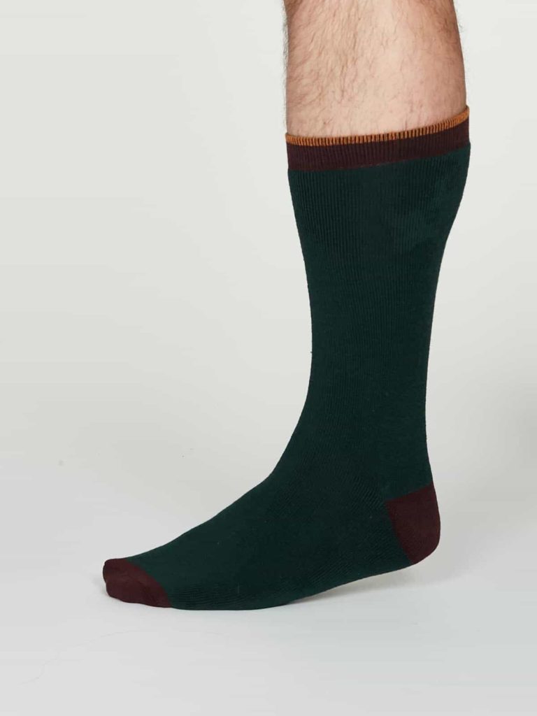 Thought teplé pánské bavlněné ponožky walker zelené