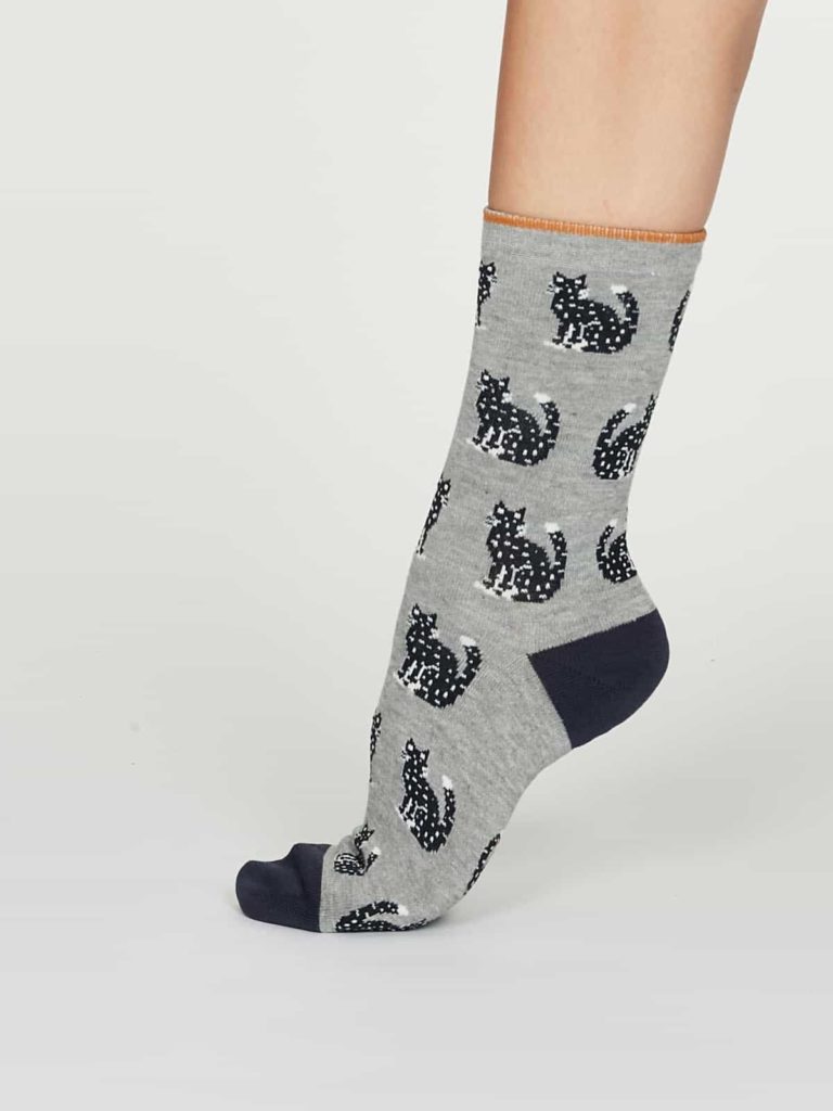 Thought dámské bambusové ponožky kitty šedé