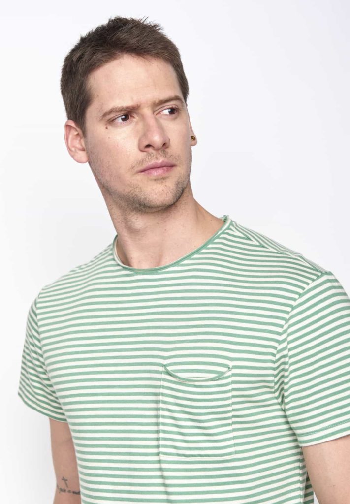 Greenbomb tričko open green stripes