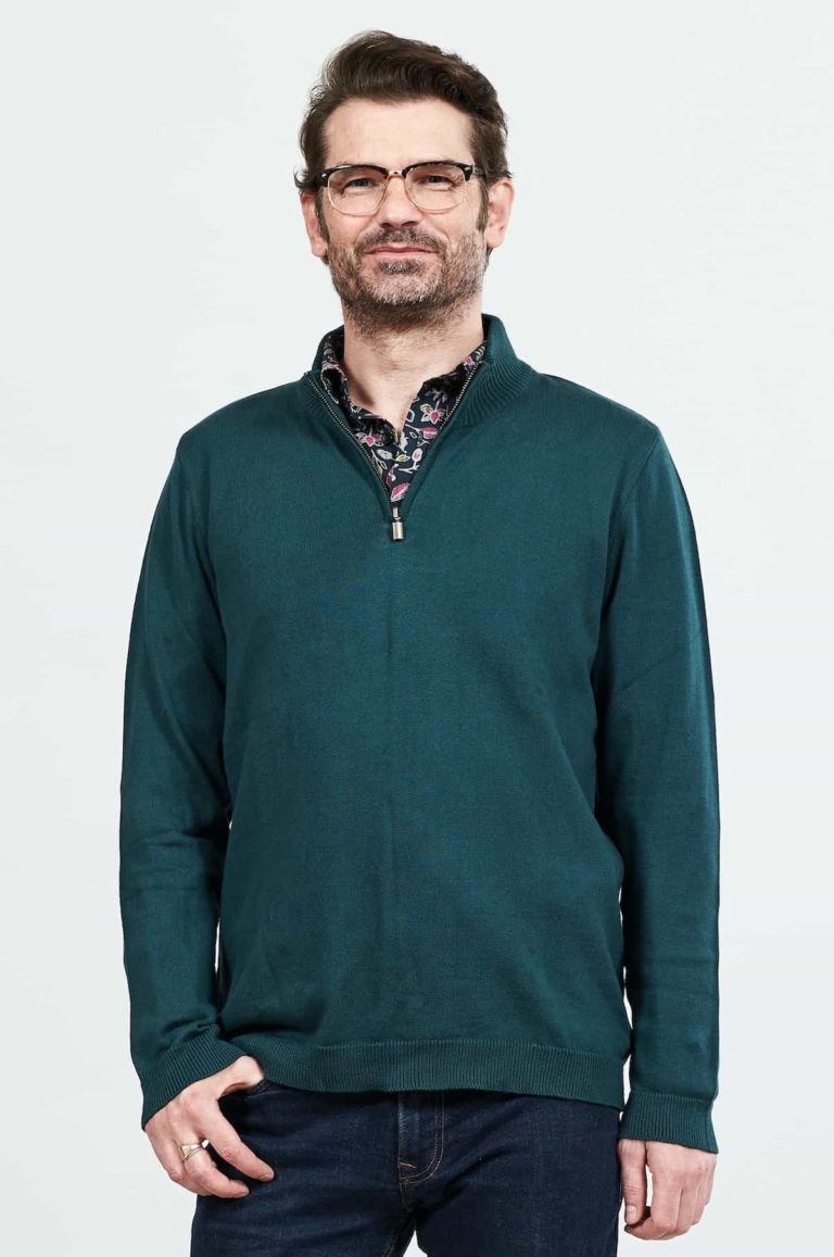 Nomads pánský svetr se zipem zelený