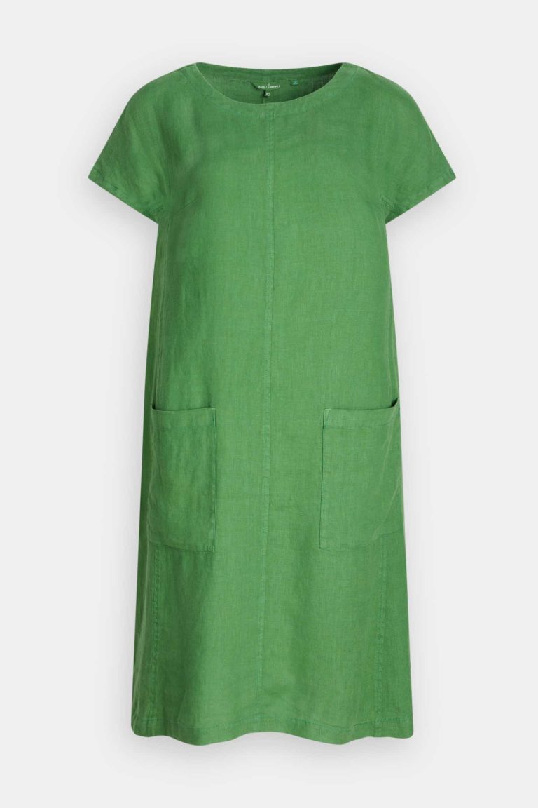 Seasalt Cornwall lněné šaty levelling zelené