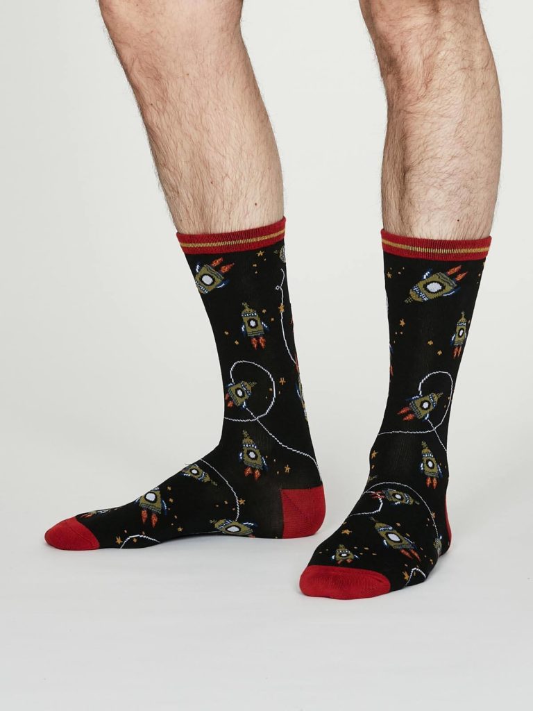 Thought pánské bambusové ponožky cosmos černé
