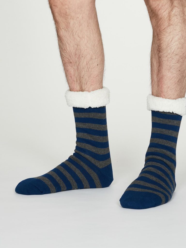 Thought pánské huňaté ponožky addison modré