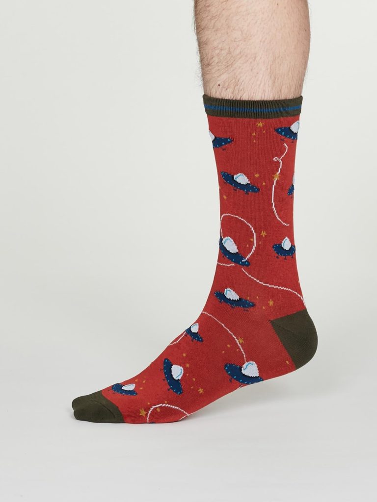 Thought pánské bambusové ponožky cosmos červené