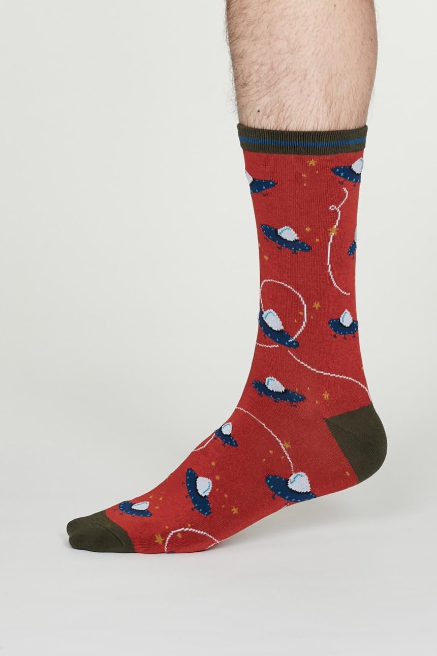 Thought pánské bambusové ponožky cosmos červené