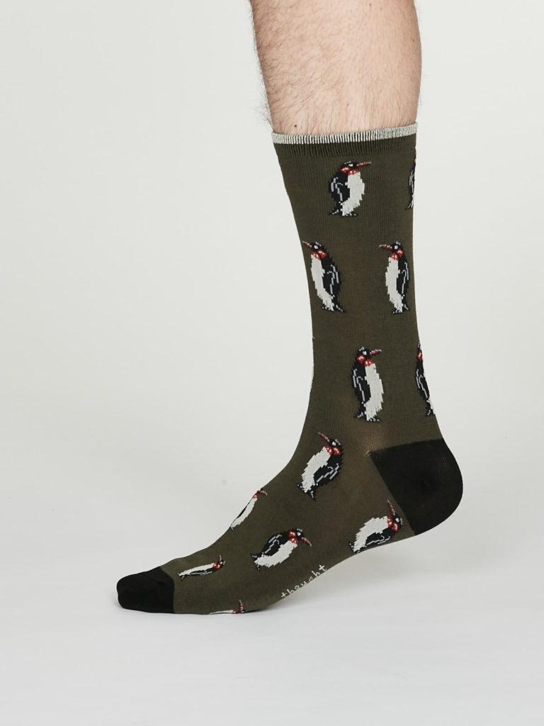 Thought pánské bambusové ponožky penguin šedé