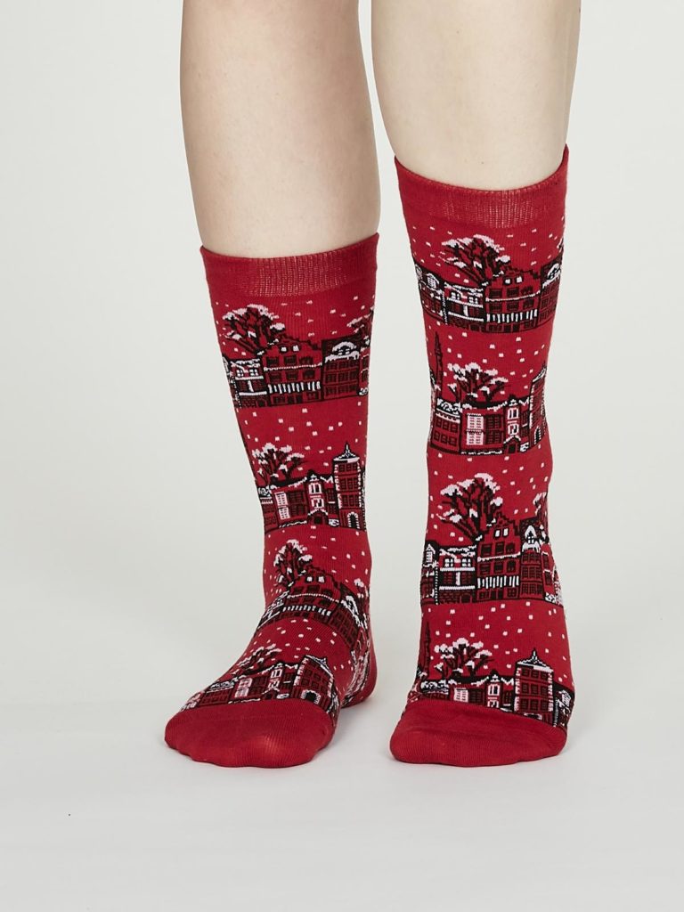 Thought dámské bavlněné ponožky godelena červené