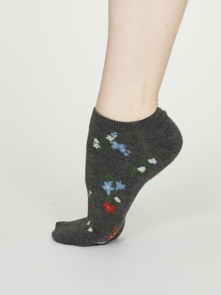 Thought dámské kotníkové ponožky flowery šedé