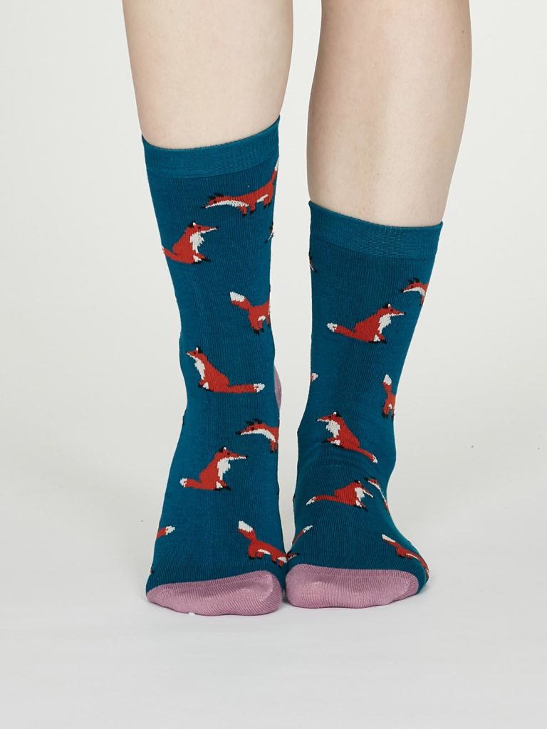 Thought dámské bambusové ponožky foxy modré