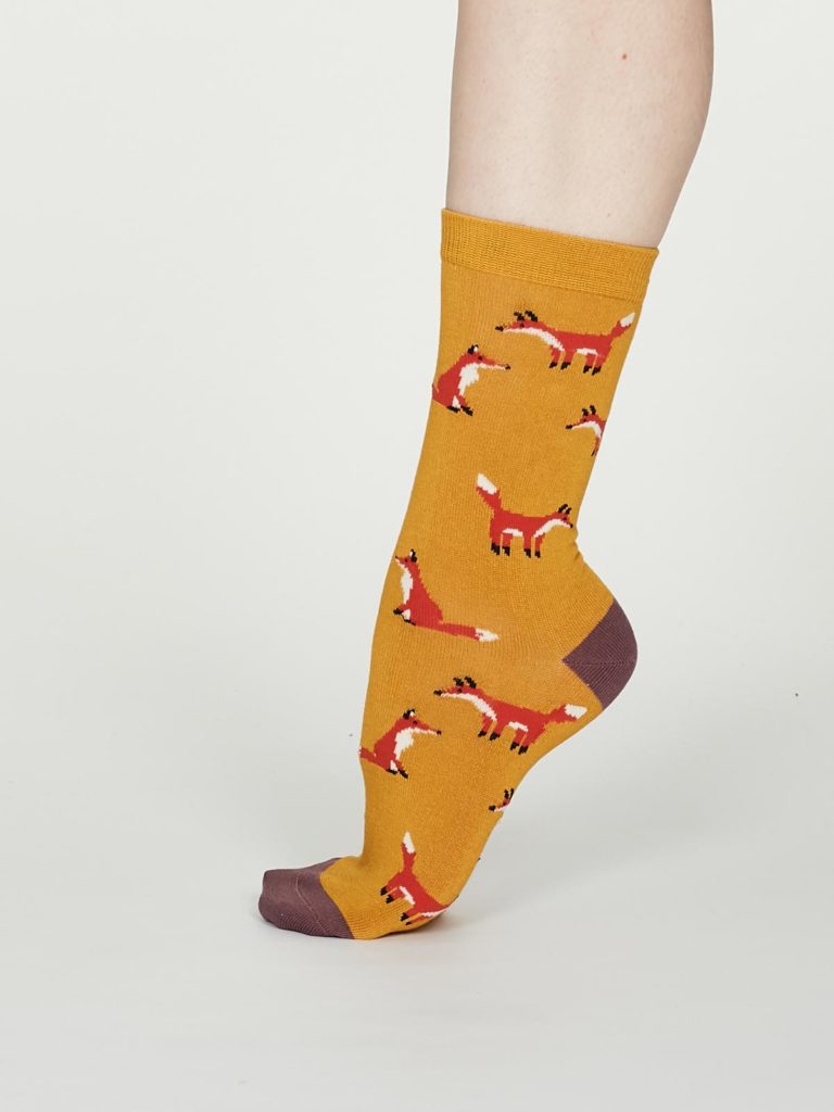 Thought dámské bambusové ponožky foxy žluté