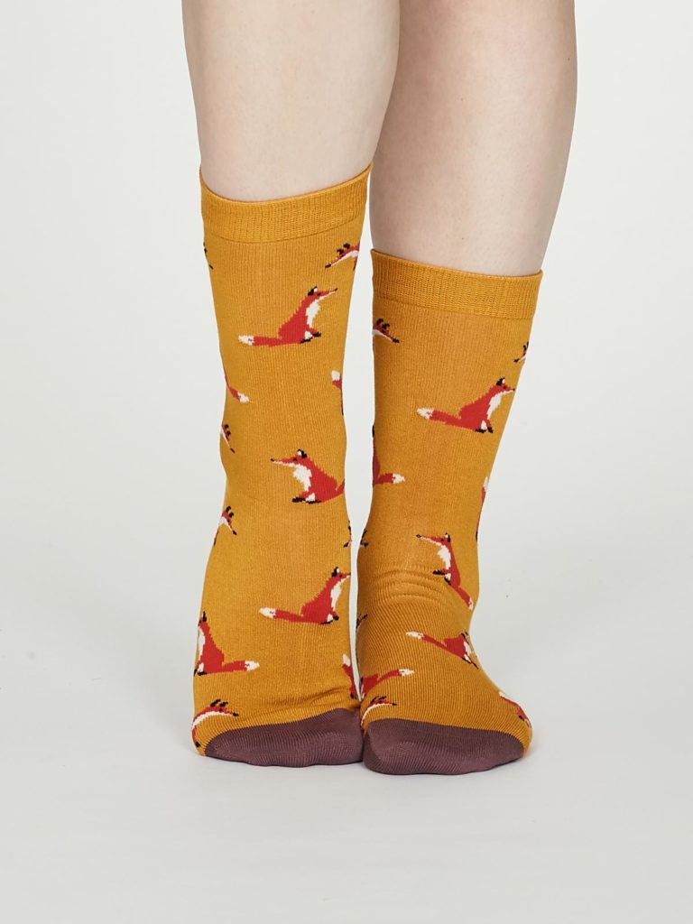 Thought dámské bambusové ponožky foxy žluté