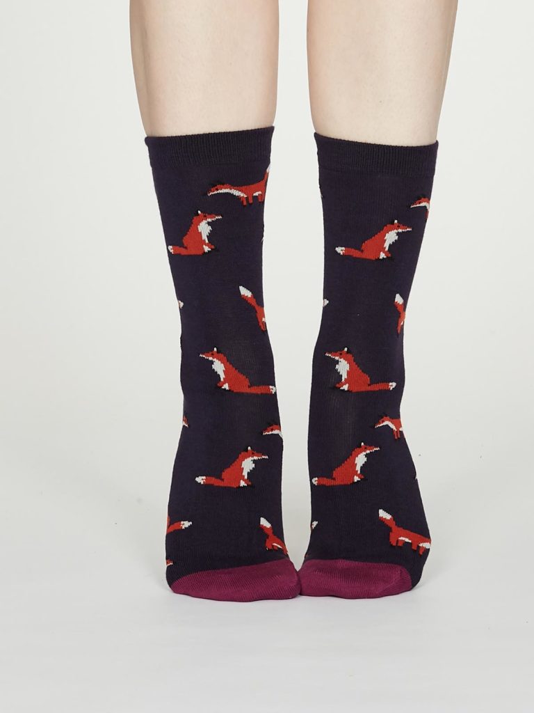 Thought dámské bambusové ponožky foxy fialové