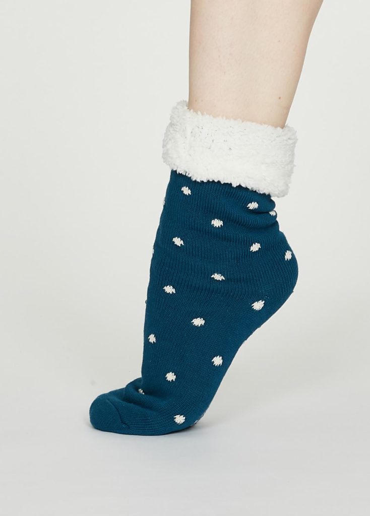 Thought dámské huňaté ponožky elizabeth modrozelené