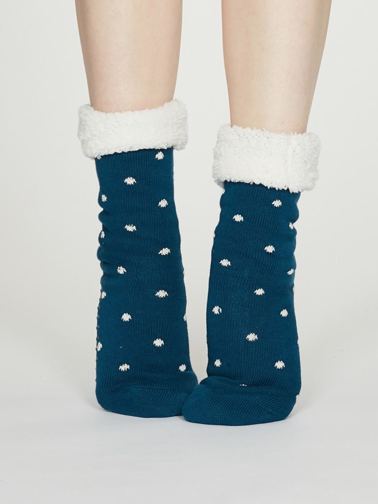 Thought dámské huňaté ponožky elizabeth modrozelené