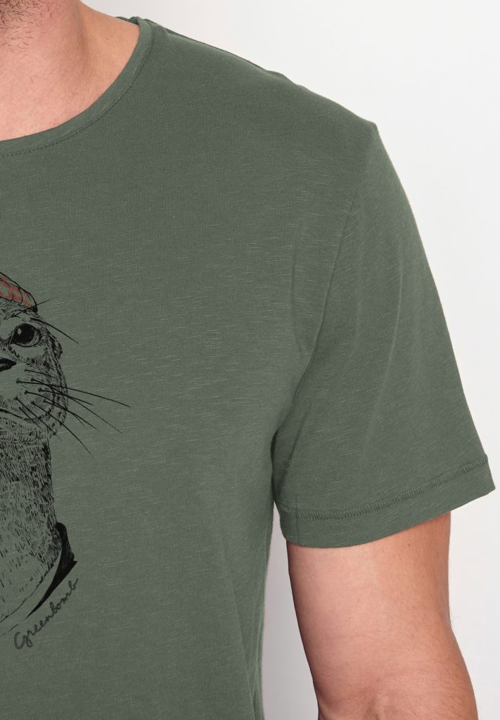 Greenbomb tričko animal otter olive z bio bavlny