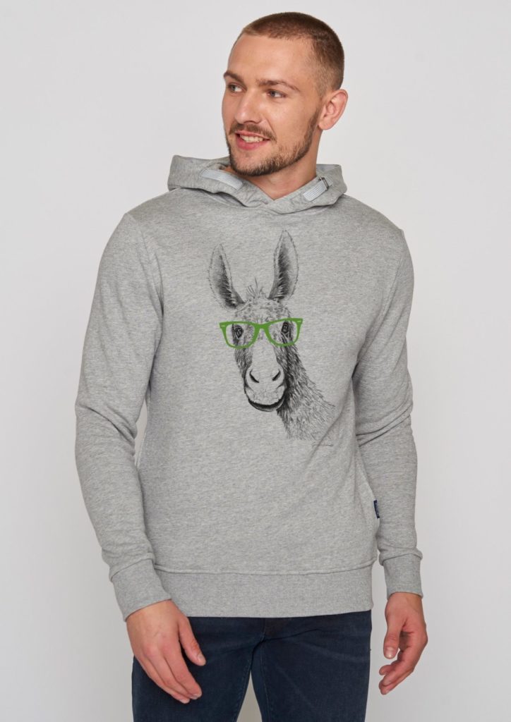 Greenbomb mikina s kapucí donkey šedá
