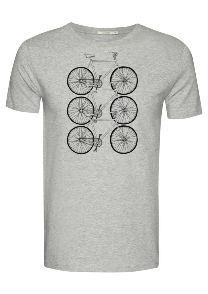 Greenbomb tričko bike trio šedé