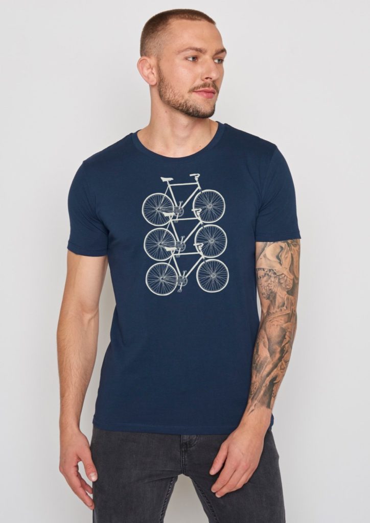 Greenbomb tričko bike trio modré
