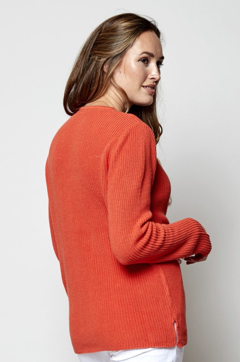 Nomads Žebrovaný svetr oranžový z bio bavlny