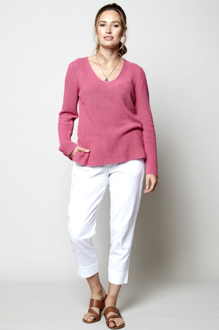 Nomads Žebrovaný svetr růžový z bio bavlny