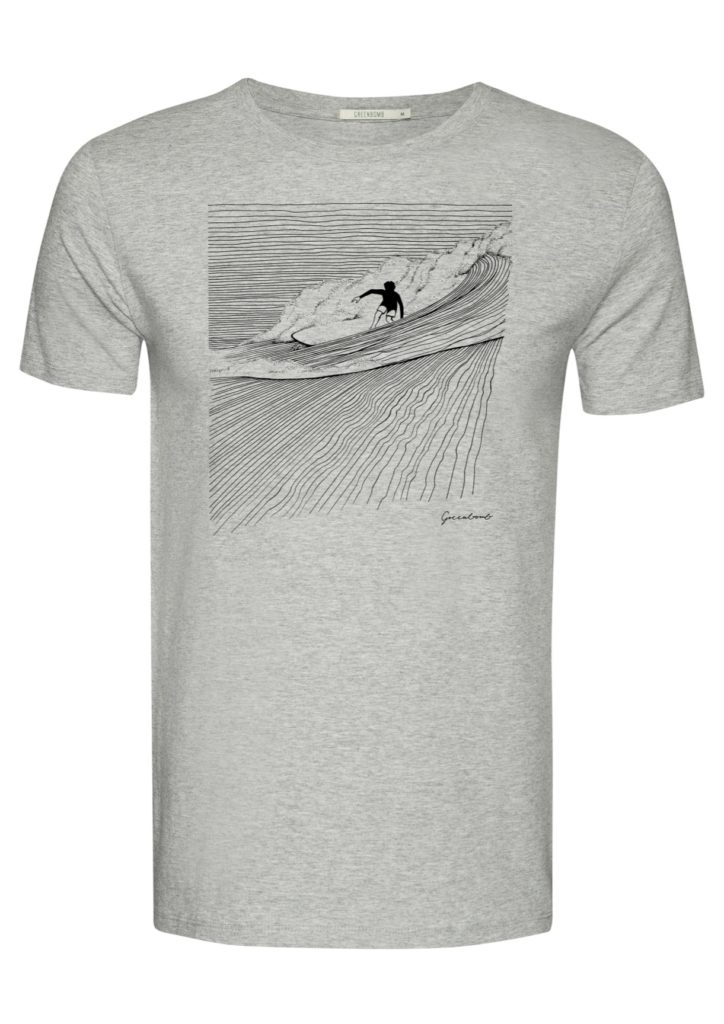 Greenbomb tričko nature surfer šedé