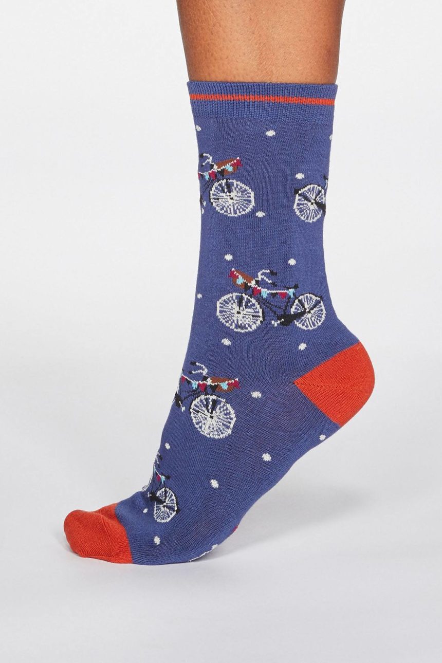 Thought dámské bambusové ponožky gladys bicycle modré