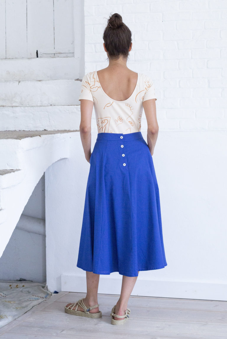 laurel skirt mazarine blue back